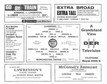 Match programme lineups