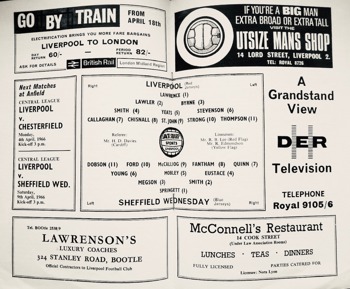 Match Programme lineups