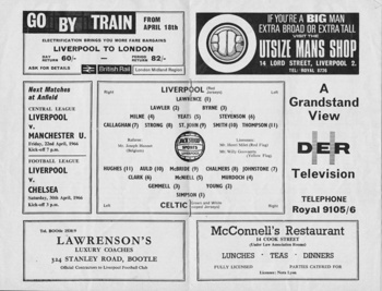 Match programme lineups
