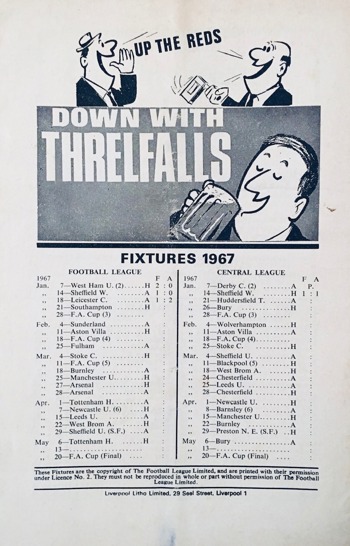 Match Programme Backcover