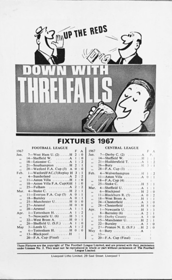 Match programme backcover