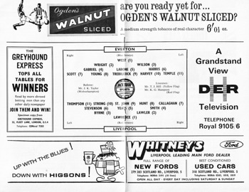 Match programme lineups