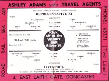 Match programme - lineups
