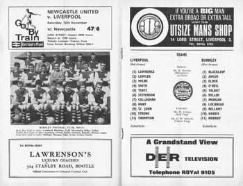 Match programme lineups