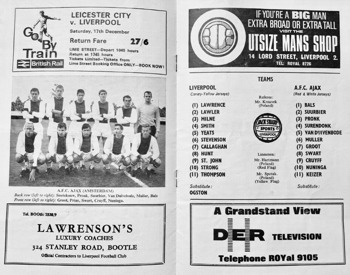 Match programme lineups