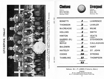 Match programme lineups