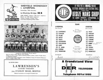Match programme lineups