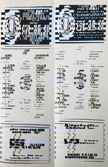 Match Programme Lineups