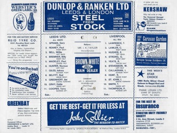 Match programme lineups