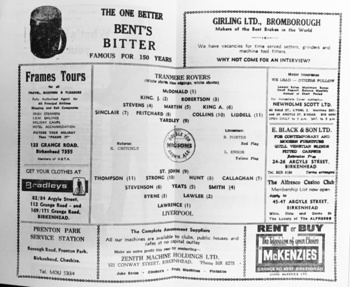 Match programme lineups