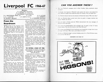 Match programme pages 2 & 3