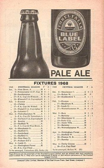 Match programme - BackCover