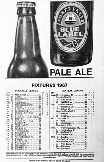 Match programme backcover