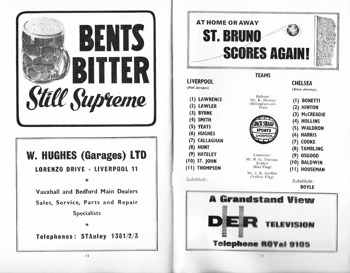 Match programme lineups