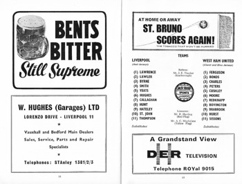 Match Programme lineups