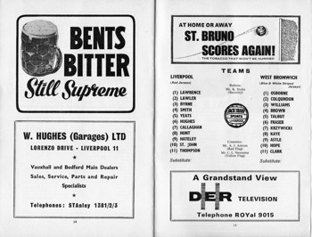 Match programme lineups