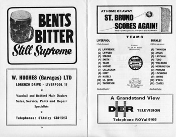 Match programme lineups