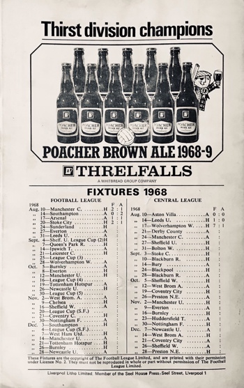 Match programme backcover