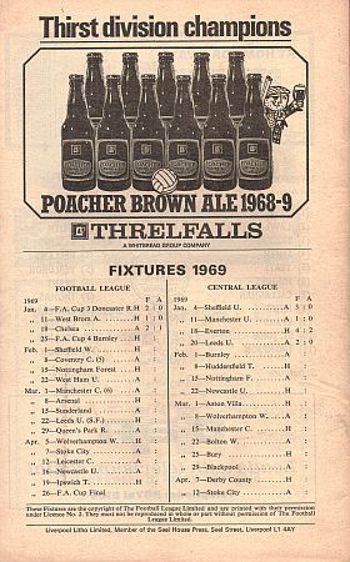 Match programme - BackCover