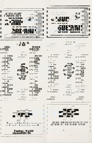Match Programme lineups