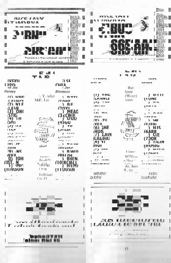 Match Programme lineups