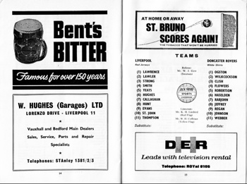 Match programme lineups