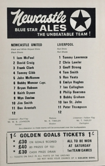Match programme lineups