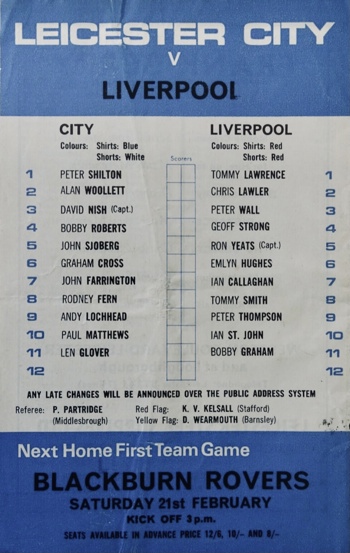 Match programme lineups