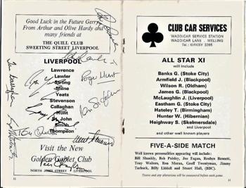 Match programme - Lineups