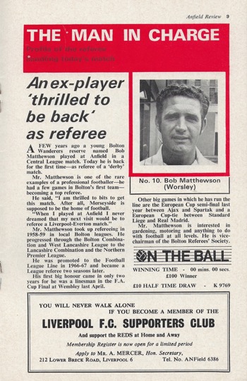 Match programme article