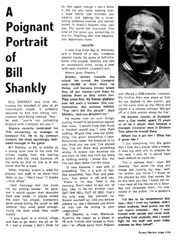 Match programme article