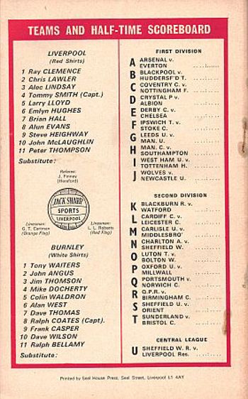 Match programme - BackCover