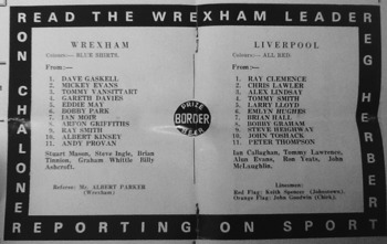 Match programme - Lineups