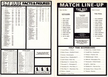Match Programme Lineups