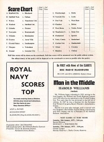 Match programme - BackCover