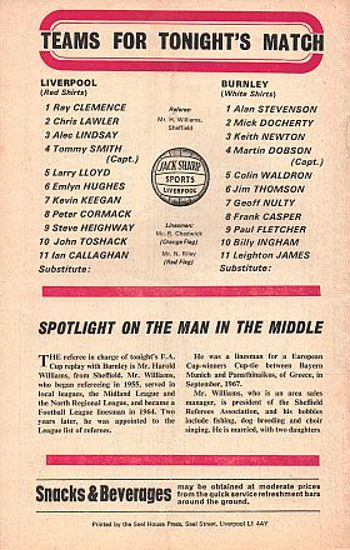 Match programme - BackCover