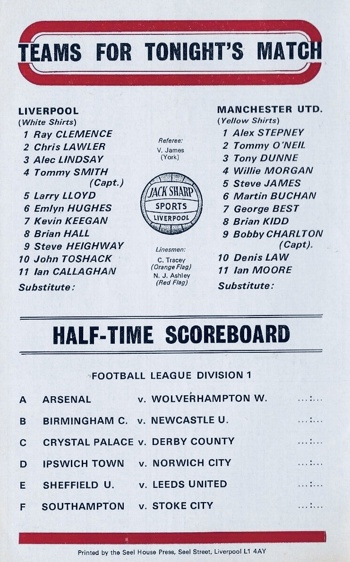 Match Programme Lineups