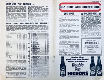 Match programme pages 12 & 13