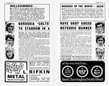 Match programme pages 2 & 3