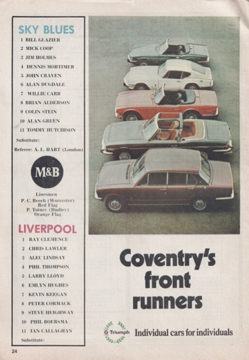 Match programme lineups