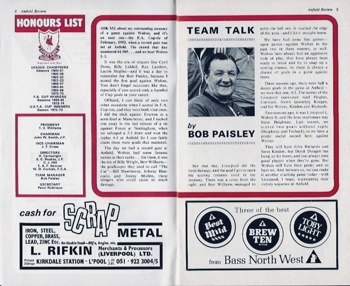 Match programme article