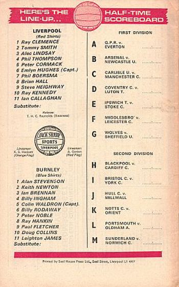 Match programme - BackCover