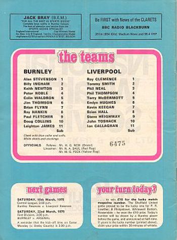 Match programme - BackCover