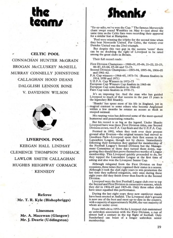 MatchProgramme Lineups