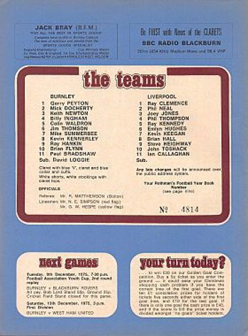 Match programme - BackCover