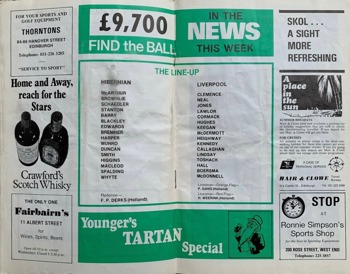Match programme lineups