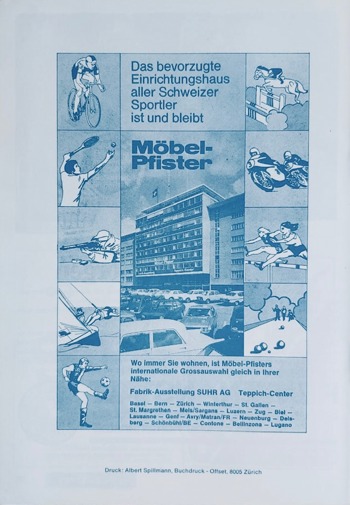 Match programme backcover