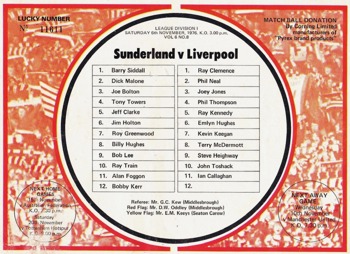 MatchProgramme Lineups