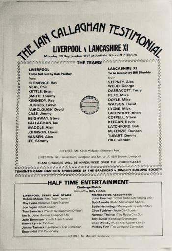 Match Brochure - Lineups