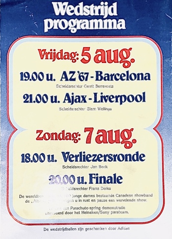 Match programme backcover